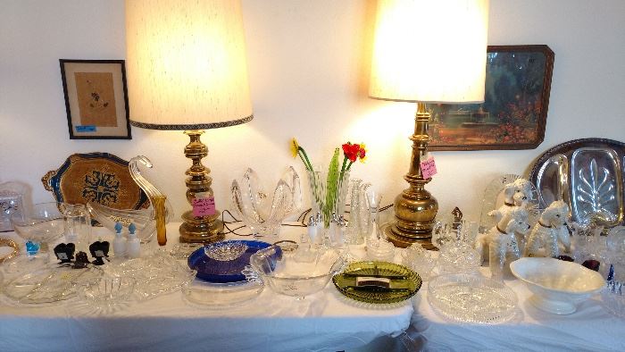 We have beautiful crystal pieces, waterford, individual pieces from France, Stiffel lamps,and more