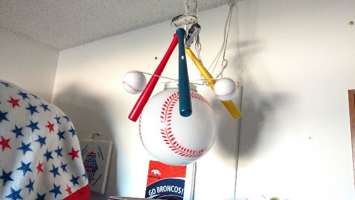Who wouldn't want this cute baseball hanging light for their son or daughters room, or husbands man cave?