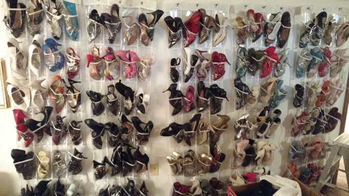 and SHOES, we found a few cinderella's but as you can see we're still looking for more. Absolutely beautiful shoes gently used most all are in size 6 to 6.5. There are also casual shoes and boots. All gently used if worn at all