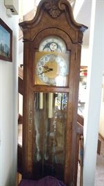 Beautiful Grandfather clock with moon phasing time. About 8-9' tall