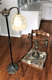 Vintage Lamp, Chair and Candelabra  http://www.ctonlineauctions.com/detail.asp?id=774591