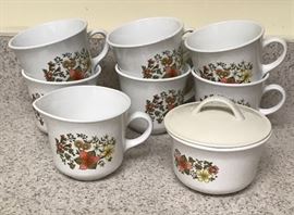 Corelle Coffee Cups, Creamer & Sugar