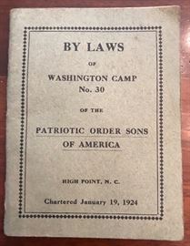 Patriotic Order Sons of America 1924 High Point, N.C.