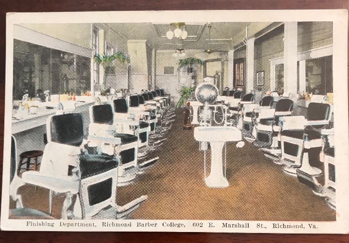 Barber College Postcard Richmond Virginia