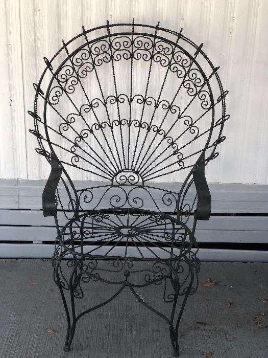 Wrought iron Peacock chair - WILL BE SOLD THROUGH A BIDDING PROCESS. 