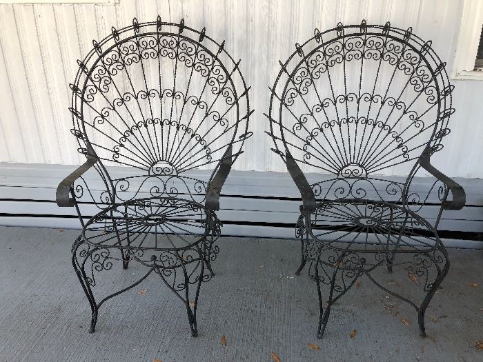 Wrought iron Peacock chair - WILL BE SOLD THROUGH A BIDDING PROCESS. 