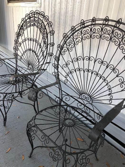 Wrought iron Peacock chairs-WILL BE SOLD THROUGH A BIDDING PROCESS. 