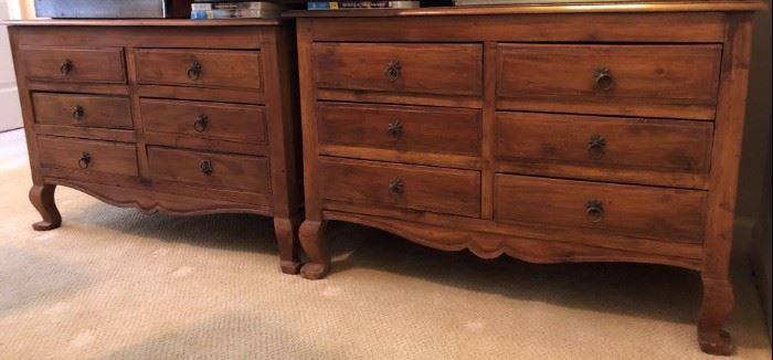Pair 6-Drawer End Tables/Nightstands
