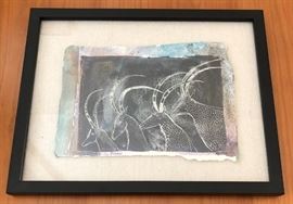 Carol Grigg "Primal Skin Sheep" Watercolor 14 x 16