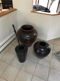Set of large modern tribal pottery 