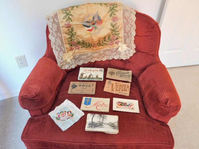 Collection of WWI memorabilia. These were brought home by a family member who served in France during the Great War.