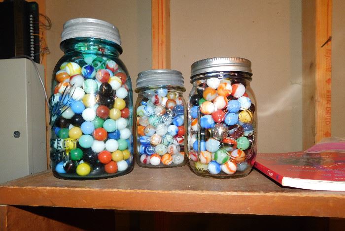 Marbles in jars