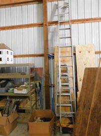 Extension Ladder and Misc wood 