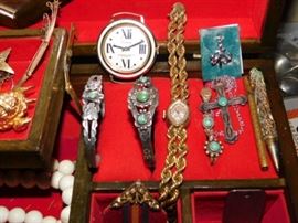 Sterling silver bracelets with stone, watches and Sterling rings with stone 