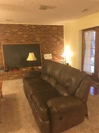 Leather Couch with 2 recliners.