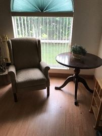 wing chair & table