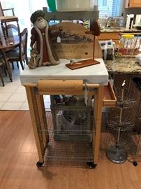 Chateau de Jean rolling cart with marble top
