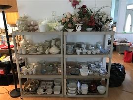 misc china, corning wear, milk glass, Fenton