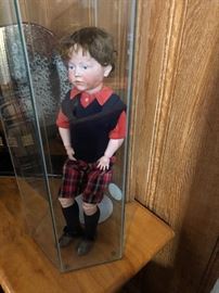 1909 GERMAN JOINTED DOLL,
PETER FROM CHARACTER DOLL COLLECTION. PORCELAIN AND BISQUE 19” T