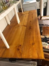 WOOD FARM/ PICNIC TABLE WITH 2 BENCHES 