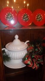 Waeschtbach Christmas Tree plates and lovely white tureen