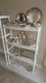 silverplate and crystal pieces