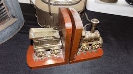 brass train bookends