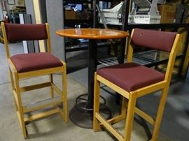 Bar Height Basket Ball Table and Two Chairs