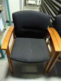 Henna Cherry Wood with Black Seat Cushions Lot Of ...