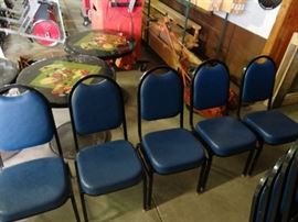 Lot of 5 Blue Chairs
