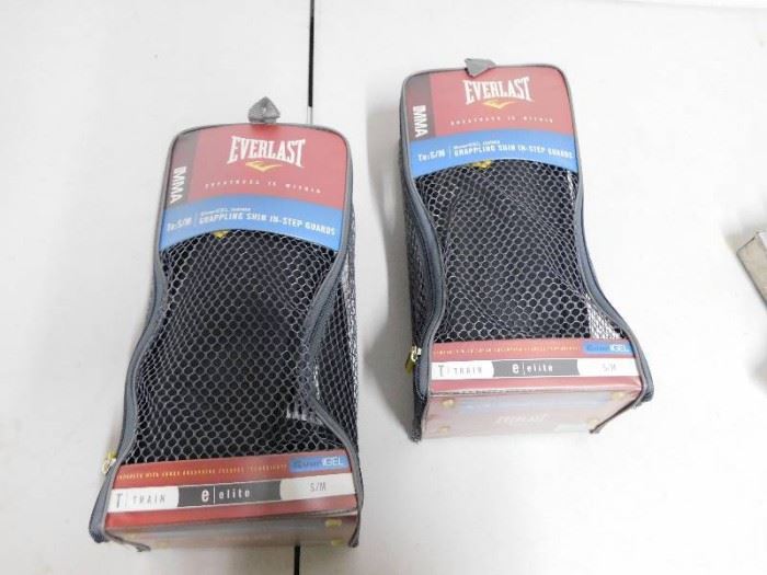 Lot of 2 Everlast EverGel Leather Grappling Shin ...