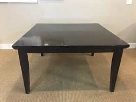 Dark Wood Square Dining Table w/ Leaf 