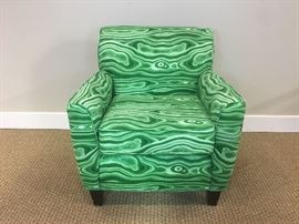 Green Malachite Upholstered Arm Chair