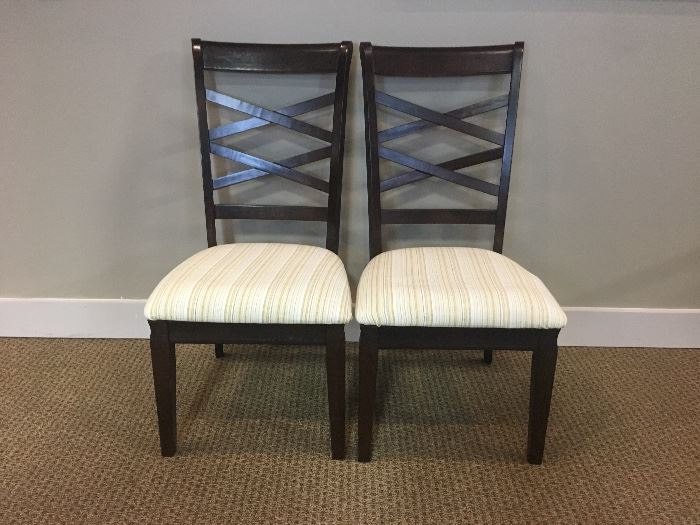 Set of 8 X Back Striped Dining Chairs