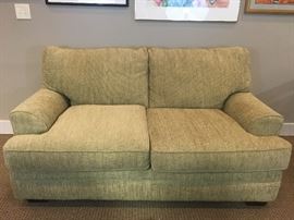 Natural Chenille Platform Loveseat