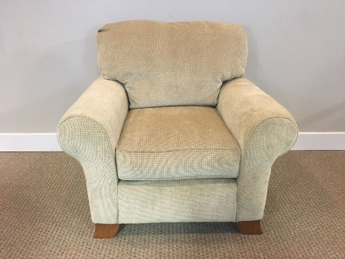 Rolled Arm Chenille Arm Chair