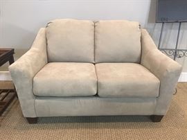 Beige Chenille Loveseat
