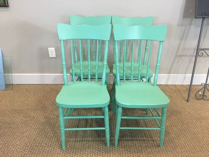 Set of 4 Mint Green Dining Chairs