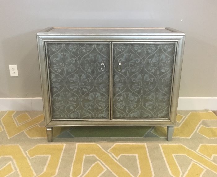 Glass Front Silver Console/Cabinet