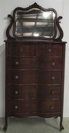 Estate mahogany chest w/ mirror