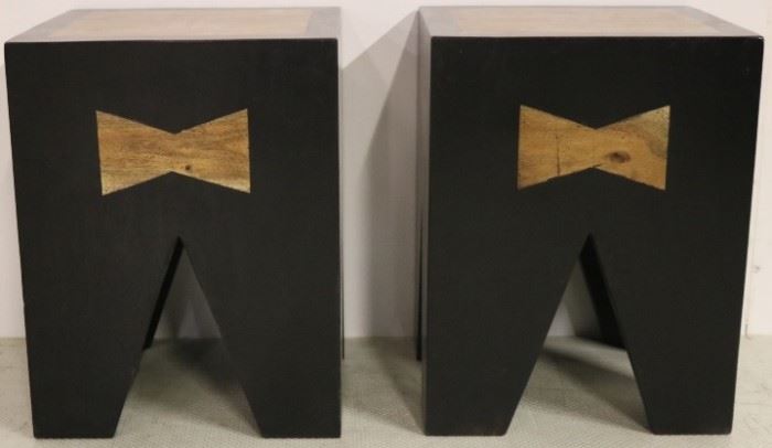 Sarried black / wood stools