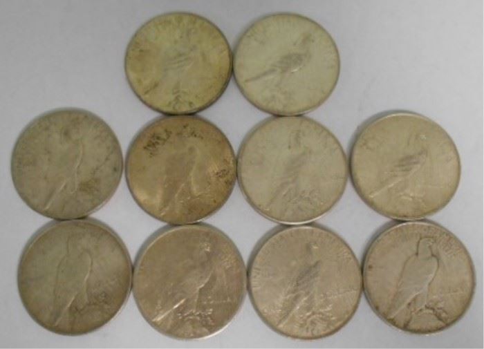 40 Peace silver dollar coins