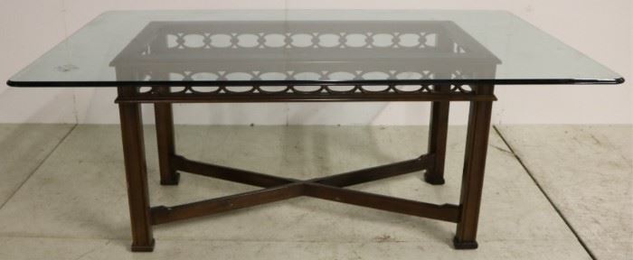 Baker glass top dining table