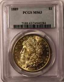 1889 $1 Coin  PCGS MS63-Silver