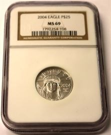 2004 MS69 $25 Eagle- Platinum