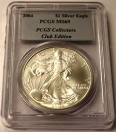 2004 Silver EAgle PCGS MA69