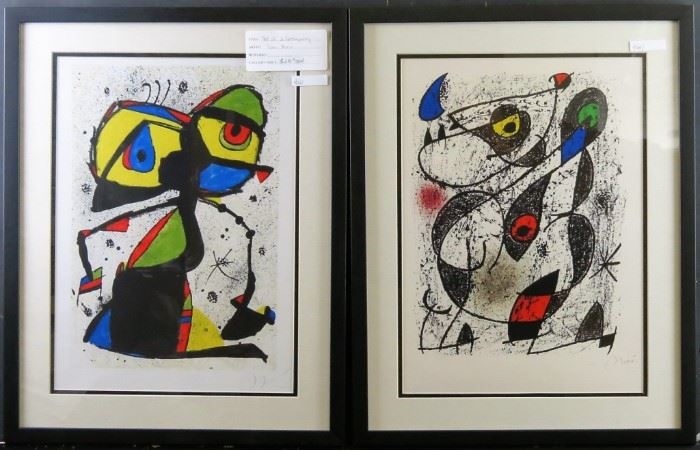 set of 2 contemporary by joan miro