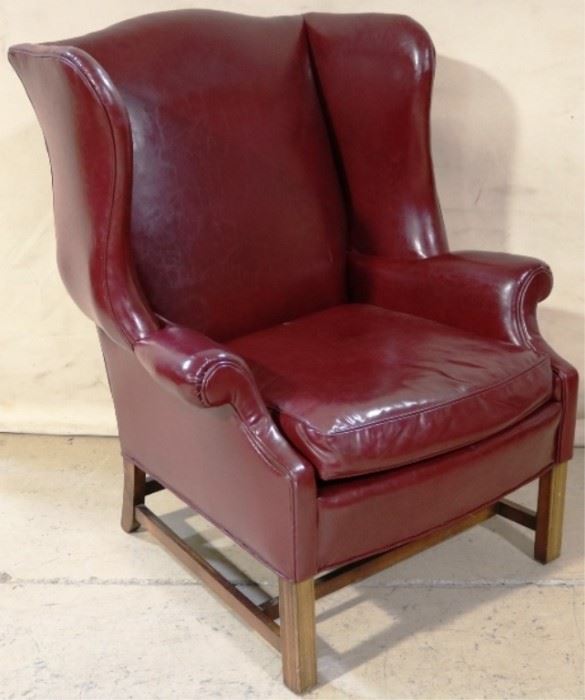Vintage leather wingback chair