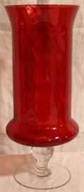 Ruby glass vase