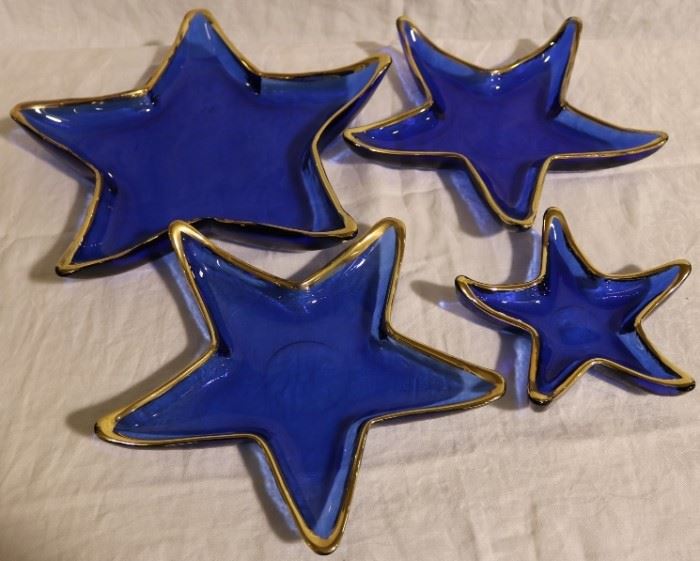 Set of glass starfish